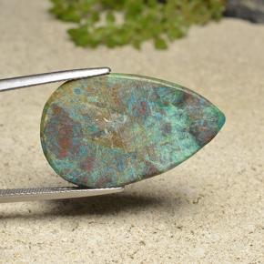 crisocola Multicolor natural de 21.16 ct, En forma de pera, Opaco