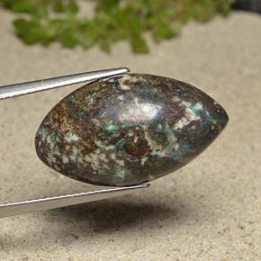 crisocola Multicolor natural de 15.73 ct, Marquesa, Opaco