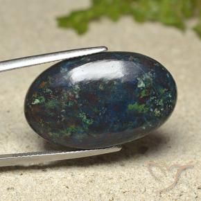 Crisocola Multicolor natural de 30.93 ct, Ovalada, Opaco