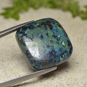 Crisocola multicolor natural de 23,94 ct, corte cojín, opaco