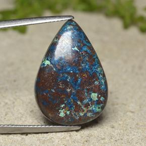 Crisocola multicolor natural de 16,42 ct, en forma de pera, opaco