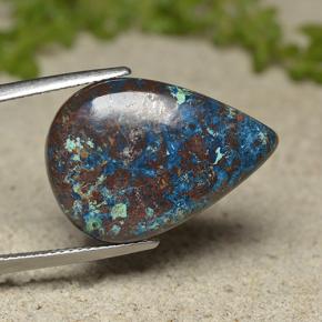 Crisocola multicolor natural de 16,42 ct, en forma de pera, opaco