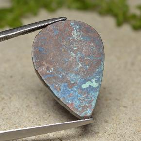 Crisocola multicolor natural de 16,42 ct, en forma de pera, opaco