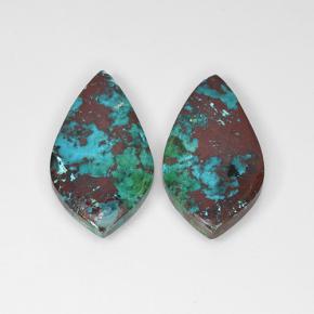 Gemas de crisocola multicolor natural de 14,41 ct, forma elegante, opaco