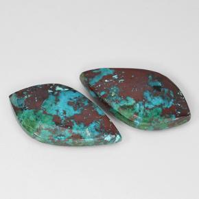 Gemas de crisocola multicolor natural de 14,41 ct, forma elegante, opaco