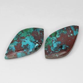 Gemas de crisocola multicolor natural de 14,41 ct, forma elegante, opaco