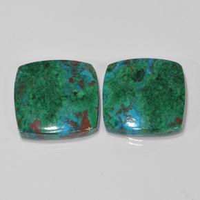 Gemas de crisocola multicolor natural de 17,54 ct, corte cojín, opaco