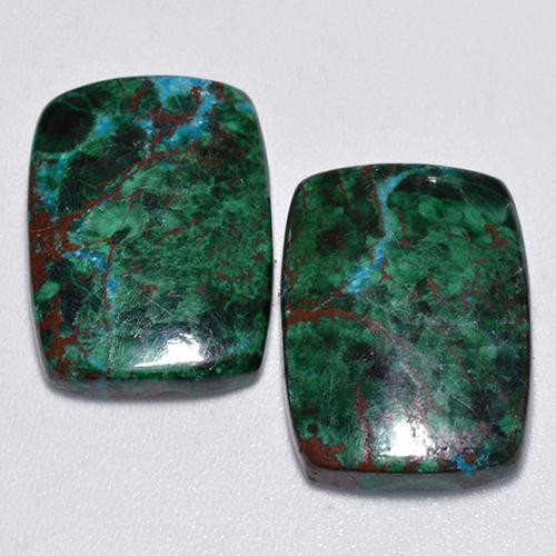 Gemas de crisocola Multicolor natural de 17.90 ct, Corte Cojín, Opaco