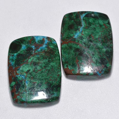 Gemas de crisocola Multicolor natural de 17.90 ct, Corte Cojín, Opaco