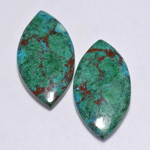 Gemas de crisocola Multicolor natural de 17.55 ct, Marquesa, Opaco