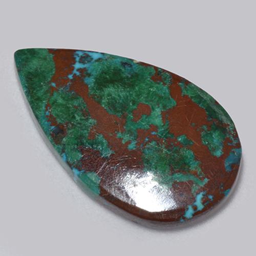 Crisocola multicolor natural de 6,13 ct, en forma de pera, opaco