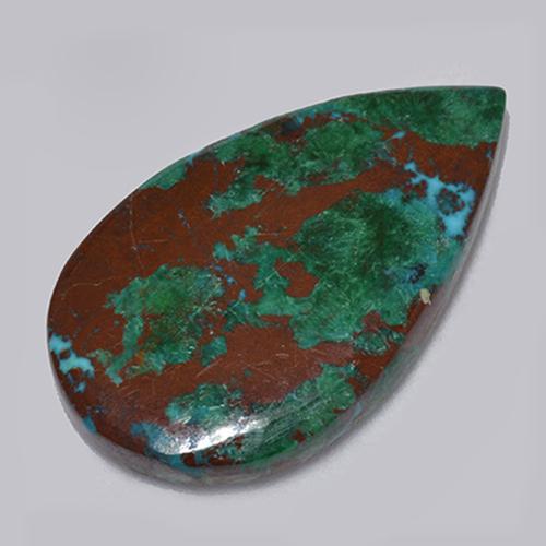 Crisocola multicolor natural de 6,13 ct, en forma de pera, opaco