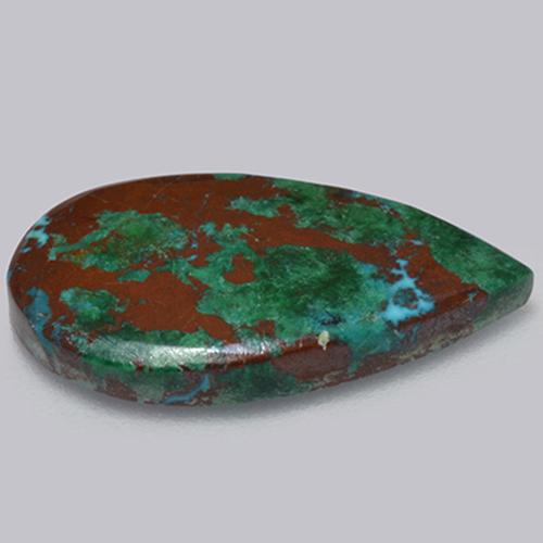 Crisocola multicolor natural de 6,13 ct, en forma de pera, opaco