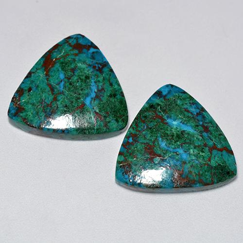Gemas de crisocola multicolor natural de 19,43 ct, trillón, opaco