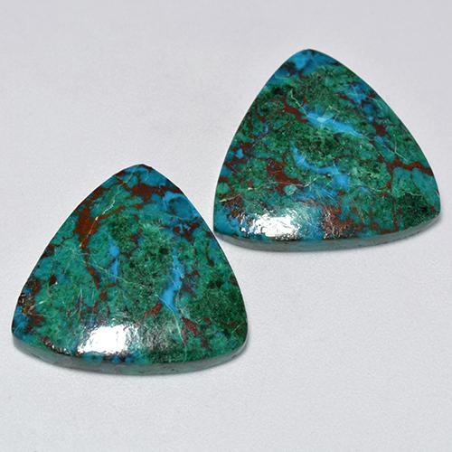 Gemas de crisocola multicolor natural de 19,43 ct, trillón, opaco