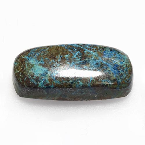 Crisocola multicolor natural de 11,89 ct, corte cojín, opaco