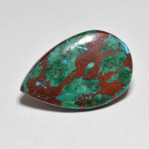 Crisocola multicolor natural de 5,19 ct, en forma de pera, opaco