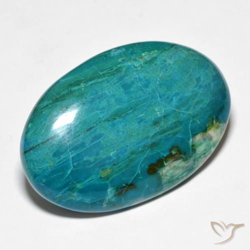 Crisocola Verde azul medio natural de 36.15 ct, Ovalada, Opaco