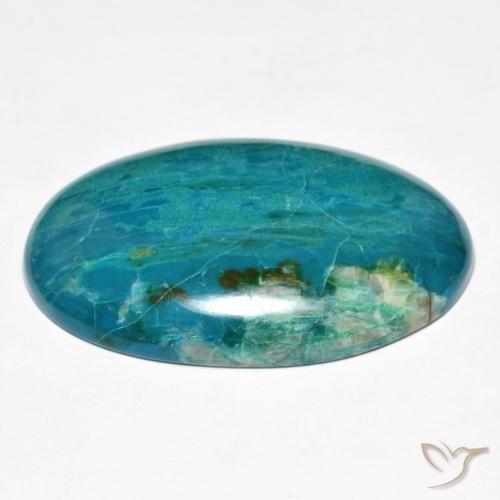 Crisocola Verde azul medio natural de 36.15 ct, Ovalada, Opaco