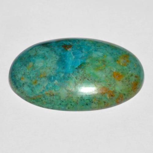 Crisocola multicolor natural de 16,82 ct, corte óvalo, opaco