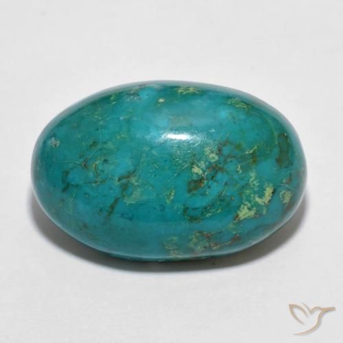 11.70ct Natural Azul verdoso crisocola, Ovalada, Opaco