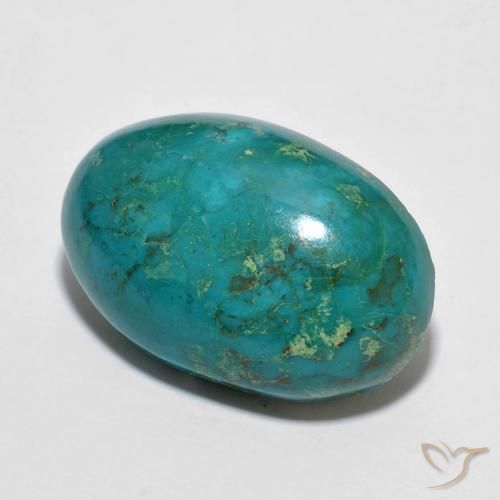Crisocola Azul verdoso natural de 11.70 ct, Ovalada, Opaco