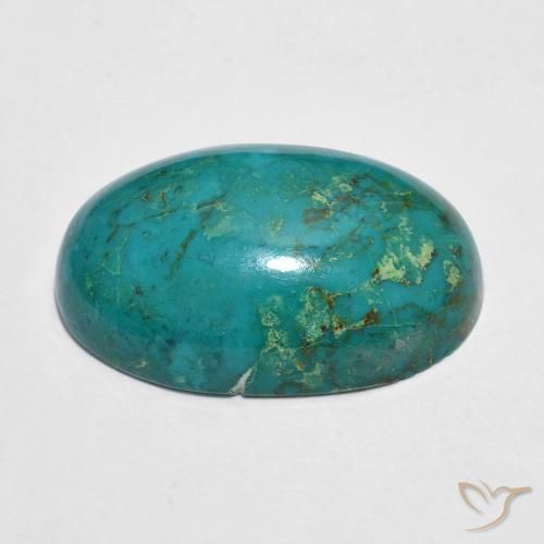 Crisocola Azul verdoso natural de 11.70 ct, Ovalada, Opaco