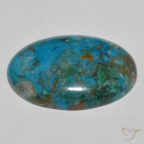Crisocola Multicolor natural de 45.27 ct, Ovalada, Opaco