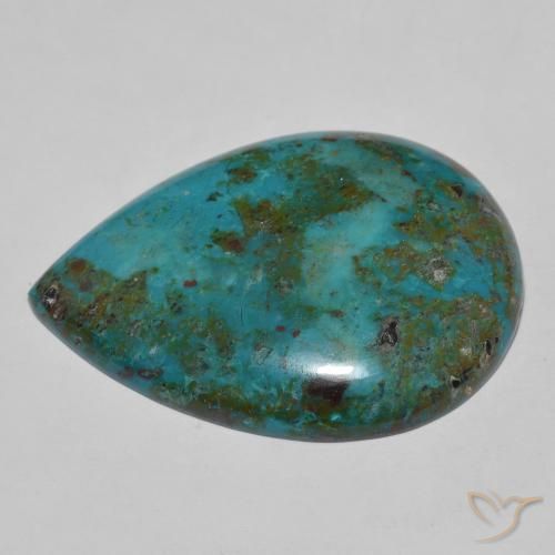 Crisocola Multicolor natural de 51.51 ct, En forma de pera, Opaco