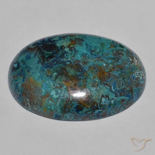 Crisocola Multicolor natural de 31.10 ct, Ovalada, Opaco