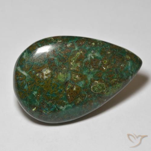 Crisocola Multicolor natural de 38.38 ct, En forma de pera, Opaco