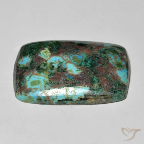 Crisocola Multicolor natural de 28.15 ct, Forma Cojín, Opaco