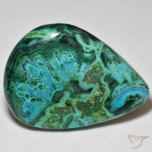 Crisocola Multicolor natural de 77.41 ct, En forma de pera, Opaco
