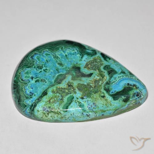 Crisocola Multicolor natural de 77.41 ct, En forma de pera, Opaco