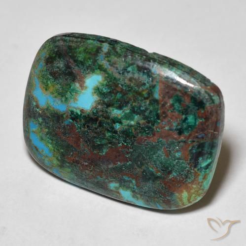 Crisocola Multicolor natural de 17.54 ct, Forma Cojín, Opaco