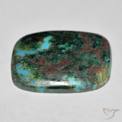 Crisocola Multicolor natural de 17.54 ct, Forma Cojín, Opaco