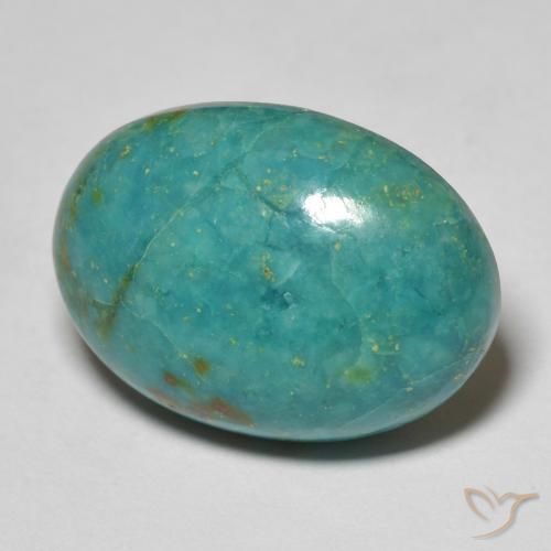 Crisocola Azul verdoso natural de 15.65 ct, Ovalada, Opaco