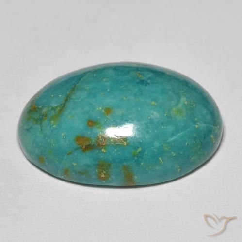 Crisocola Azul verdoso natural de 15.65 ct, Ovalada, Opaco