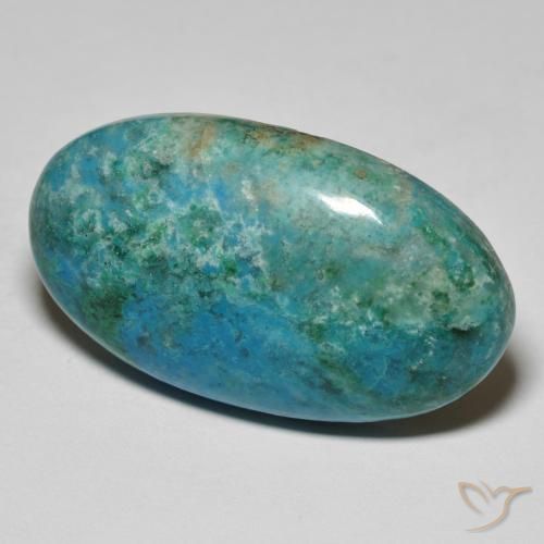33.90ct Natural Azul verdoso medio crisocola, Ovalada, Opaco