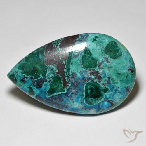 Crisocola multicolor natural de 58,15 ct, en forma de pera, opaco