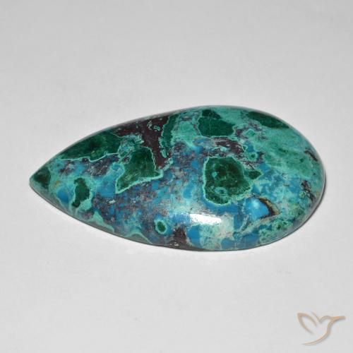 Crisocola multicolor natural de 58,15 ct, en forma de pera, opaco