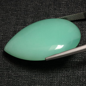 Crisoprasa Verde natural de 50.12 ct, En forma de pera, Opaco
