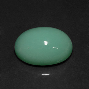 Crisoprasa verde natural de 14,08 ct, corte óvalo, opaco
