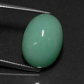 Crisoprasa verde natural de 14,08 ct, corte óvalo, opaco