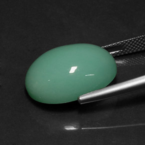 Crisoprasa verde natural de 14,08 ct, corte óvalo, opaco
