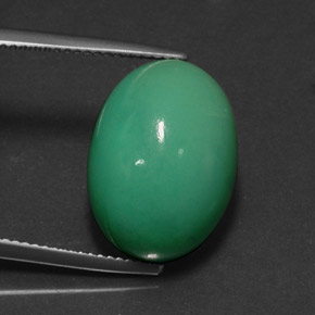Crisoprasa verde natural de 14,83 ct, corte óvalo, opaco