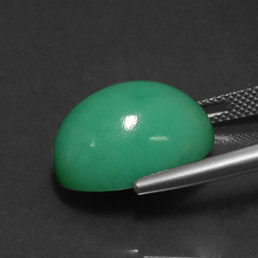 Crisoprasa verde natural de 14,83 ct, corte óvalo, opaco