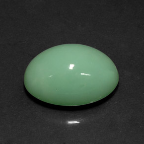 Crisoprasa verde natural de 12,08 ct, corte óvalo, opaco