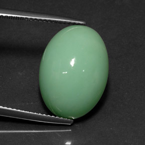 Crisoprasa verde natural de 12,08 ct, corte óvalo, opaco