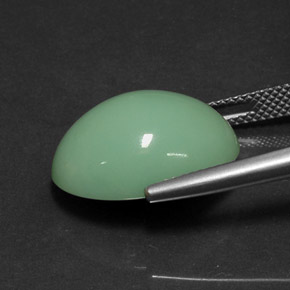 Crisoprasa verde natural de 12,08 ct, corte óvalo, opaco